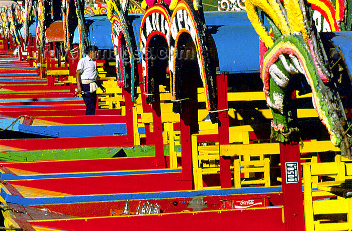 mexico337: Xochimilco, DF: the colorful chalupas - photo by Y.Baby - (c) Travel-Images.com - Stock Photography agency - Image Bank