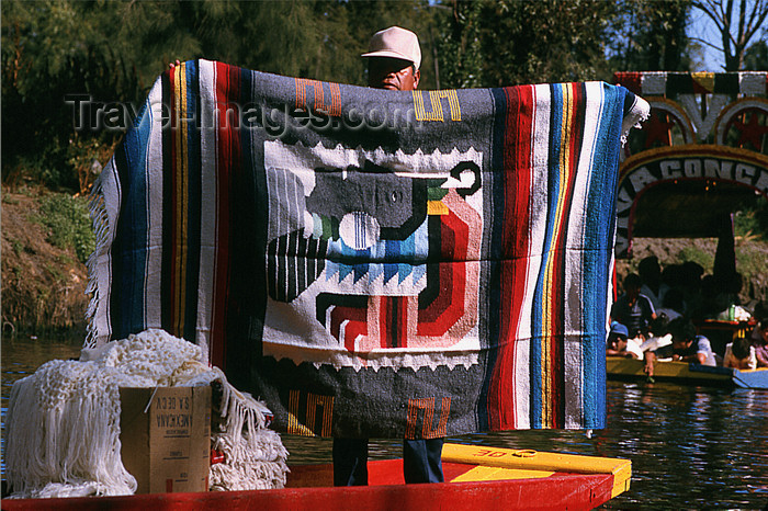 mexico343: Xochimilco, DF: native offer local handicraft to the tourists - bed coverings - photo by Y.Baby - (c) Travel-Images.com - Stock Photography agency - Image Bank