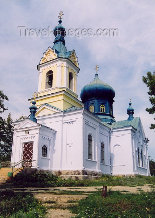 moldova10: Moldova / Moldavia - Ivancea: blue domed church - photo by M.Torres - (c) Travel-Images.com - Stock Photography agency - Image Bank