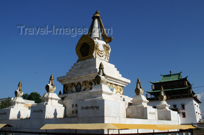 mongolia120: Ulan Bator / Ulaanbaatar, Mongolia: stupa in Gandan Khiid Monastery - photo by A.Ferrari - (c) Travel-Images.com - Stock Photography agency - Image Bank