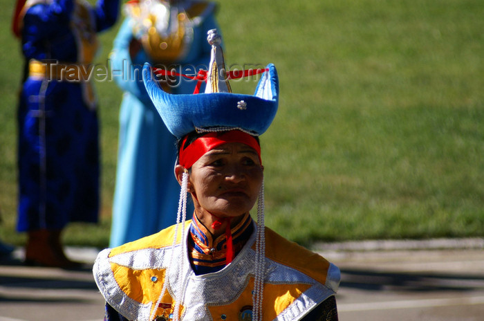 mongolia125: Ulan Bator / Ulaanbaatar, Mongolia: Naadam festival - singer at the opening ceremony - photo by A.Ferrari - (c) Travel-Images.com - Stock Photography agency - Image Bank