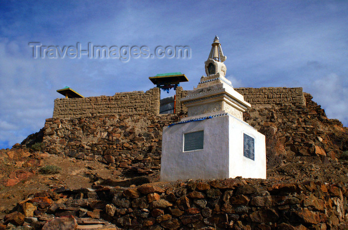 mongolia220: Gobi desert, southern Mongolia: new stupa in the ruins of a monastery complex, Ongiin Khiid - photo by A.Ferrari - (c) Travel-Images.com - Stock Photography agency - Image Bank