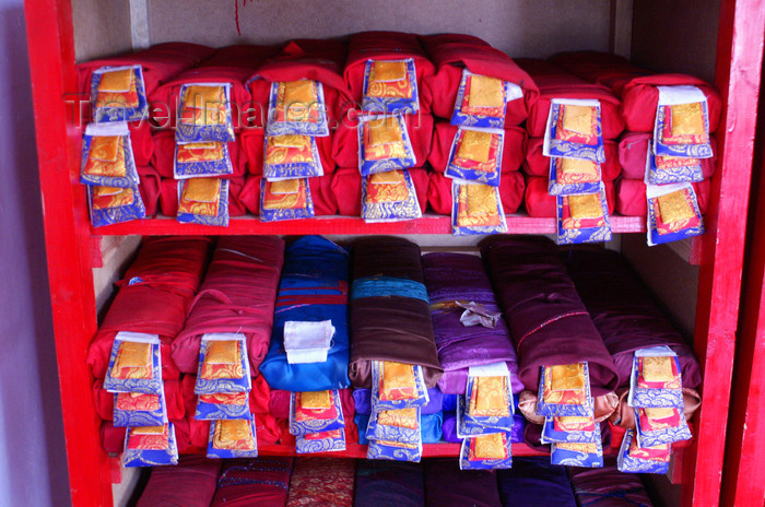 mongolia224: Gobi desert, southern Mongolia: colourful pieces of tissue inside a temple, Ongiin Khiid - photo by A.Ferrari - (c) Travel-Images.com - Stock Photography agency - Image Bank