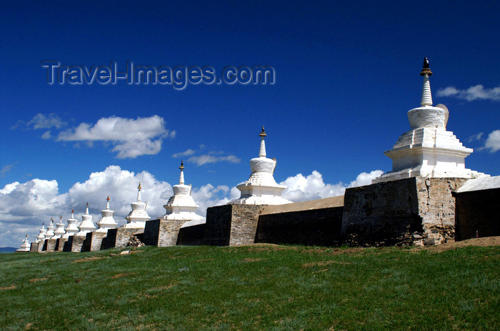 mongolia239: Karakorum, central Mongolia: Erdene Zuu monastery, Kharkhorin - some of the 108 stupas surrounding the monastery - photo by A.Ferrari - (c) Travel-Images.com - Stock Photography agency - Image Bank