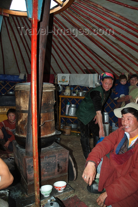 mongolia29: Mongolia - Open Mongolian Steppe: family in a ger or yurt - photo by A.Summers - (c) Travel-Images.com - Stock Photography agency - Image Bank