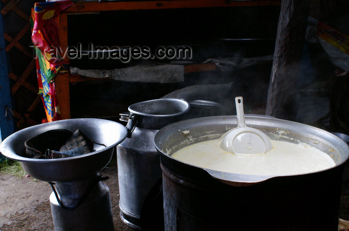 mongolia293: Khorgo-Terkhiin Tsagaan Nuur NP, Mongolia: preparing yak cheese in a ger - photo by A.Ferrari - (c) Travel-Images.com - Stock Photography agency - Image Bank