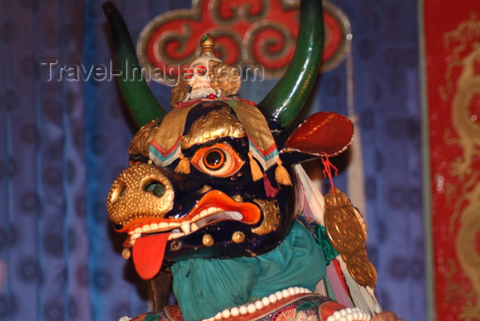 mongolia65: Mongolia - Ulaan Baator / ULN: / Ulan Bator: folk evening - Tibetan deity - black - photo by A.Summers - (c) Travel-Images.com - Stock Photography agency - Image Bank