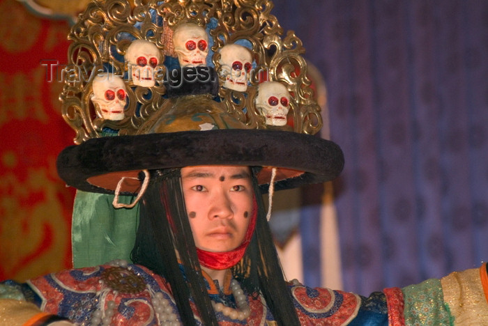 mongolia67: Mongolia - Ulaan Baator / ULN: / Ulan Bator: folk evening - Tibetan deity - skulls - photo by A.Summers - (c) Travel-Images.com - Stock Photography agency - Image Bank