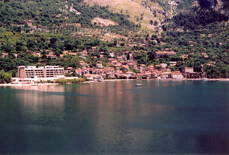 montenegro170: Montenegro - Crna Gora  - Risan: Hotel Teuta and the town - photo by M.Torres - (c) Travel-Images.com - Stock Photography agency - Image Bank