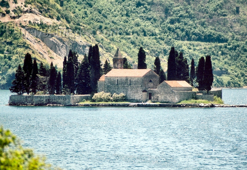 montenegro176: Montenegro - Crna Gora  - Outside Perast: islet - St. George / Sveti Djordje / Sveti Juraj church - Boka bay - photo by J.Kaman - (c) Travel-Images.com - Stock Photography agency - Image Bank