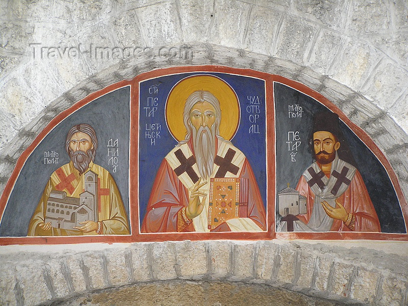 montenegro52: Montenegro - Crna Gora - Cetinje: fresco at the Bogorodicin Orthodox Monastery - Saint Paul, triptych - photo by J.Kaman - (c) Travel-Images.com - Stock Photography agency - Image Bank