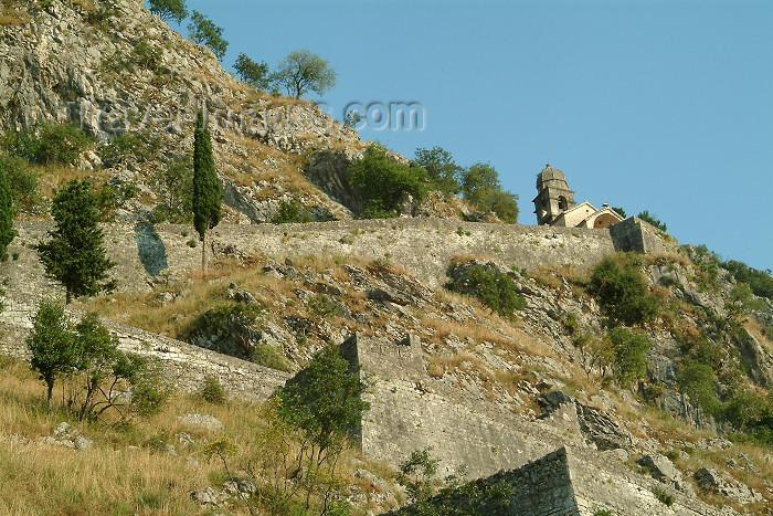 montenegro6: Montenegro - Crna Gora - Kotor: church above the town - Mt. Lovcen - photo by J.Banks - (c) Travel-Images.com - Stock Photography agency - Image Bank