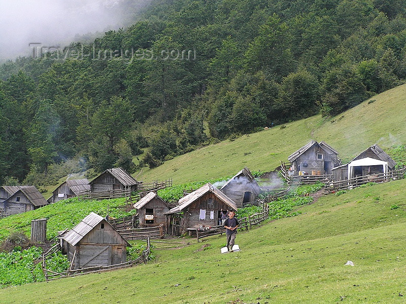 montenegro95: Montenegro - Crna Gora - Komovi mountains: Katun Štavna - forest, village houses and sheds - photo by J.Kaman - (c) Travel-Images.com - Stock Photography agency - Image Bank