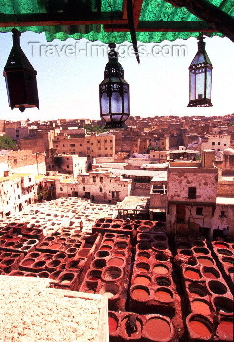 moroc109: Morocco / Maroc - Fez / Fès: the tanneries - Leather dyeing vats in Fes - Medina - Unesco world heritage site - photo by F.Rigaud - (c) Travel-Images.com - Stock Photography agency - Image Bank