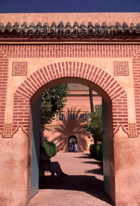 moroc119: Morocco / Maroc - Marrakesh: La Menara - bricks and calligraphy - photo by F.Rigaud - (c) Travel-Images.com - Stock Photography agency - Image Bank
