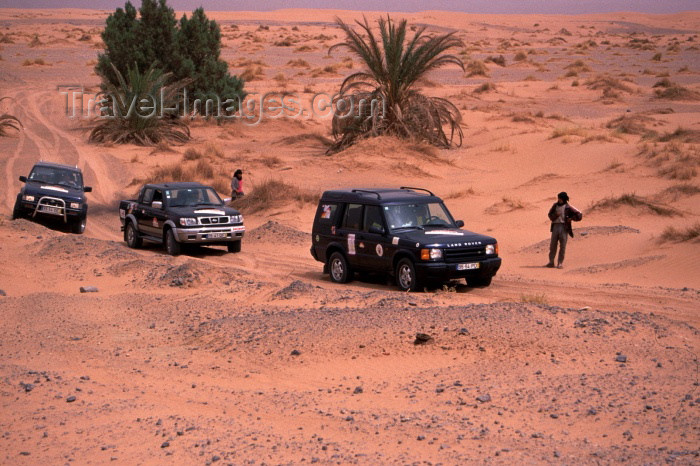 moroc122: Morocco / Maroc - Merzouga: 4WD caravan in the desert - photo by F.Rigaud - (c) Travel-Images.com - Stock Photography agency - Image Bank