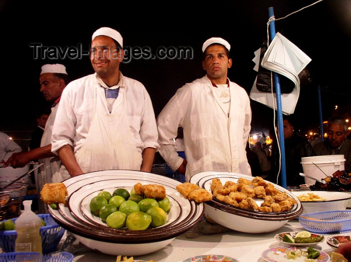 moroc196: Morocco / Maroc - Marrakesh: nocturnal foodstalls at Djemaa el Fna square - photo by J.Kaman - (c) Travel-Images.com - Stock Photography agency - Image Bank