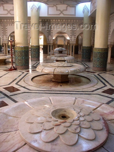 moroc216: Morocco / Maroc - Casablanca:  Hassan II mosque - lotus fountains - photo by J.Kaman - (c) Travel-Images.com - Stock Photography agency - Image Bank