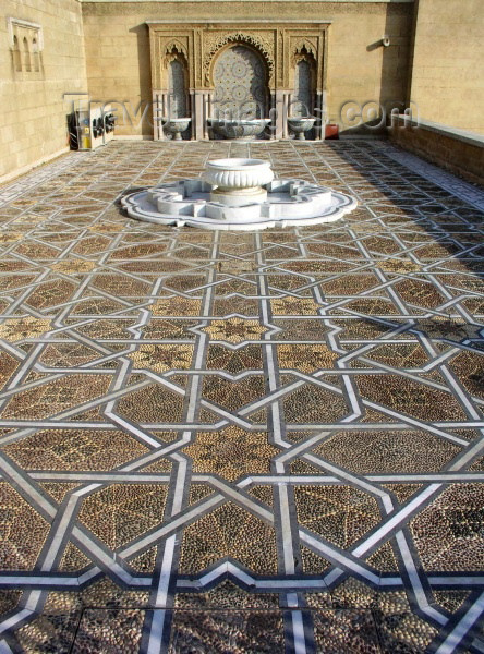 moroc244: Morocco / Maroc - Rabat: Moroccan craftsmanship - geometrical motives on a floor - photo by J.Kaman - (c) Travel-Images.com - Stock Photography agency - Image Bank