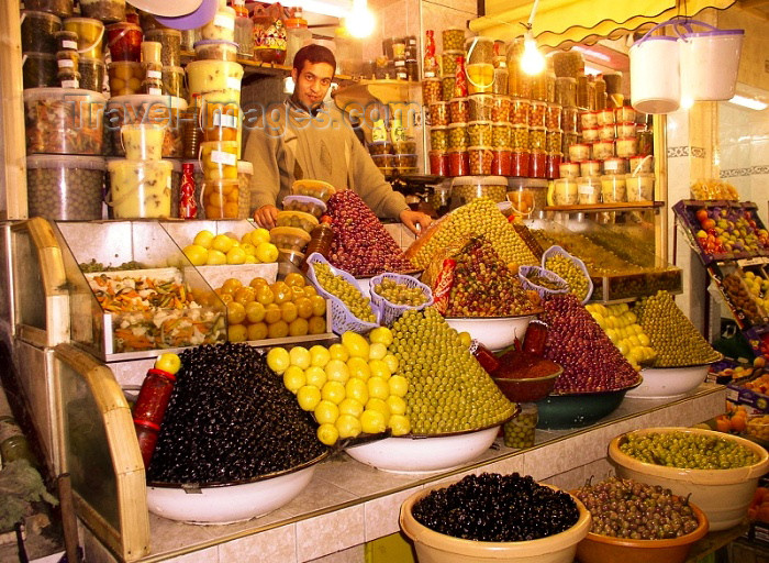moroc255: Morocco / Maroc - Meknés: regular and spiced olives in the suuq - photo by J.Kaman - (c) Travel-Images.com - Stock Photography agency - Image Bank