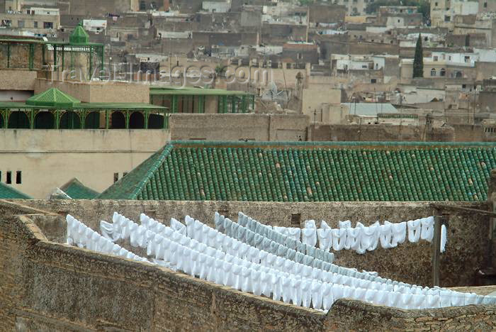 moroc336: Morocco / Maroc - Fez: textiles drying - yarn - photo by J.Banks - (c) Travel-Images.com - Stock Photography agency - Image Bank