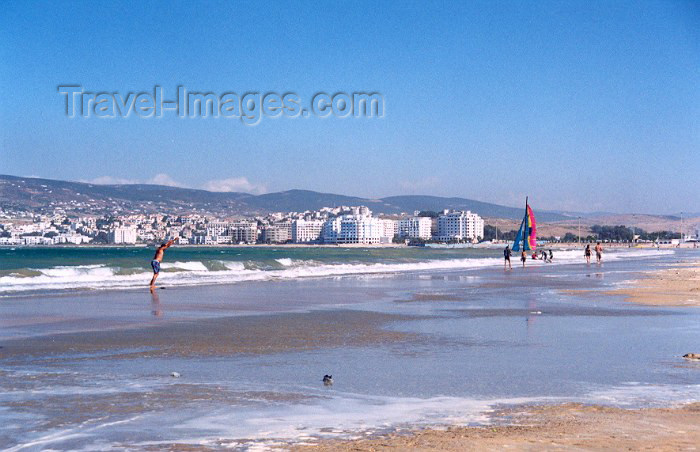 moroc42: Morocco / Maroc - Tangier / Tanger: the beach and the corniche - photo by M.Torres - (c) Travel-Images.com - Stock Photography agency - Image Bank
