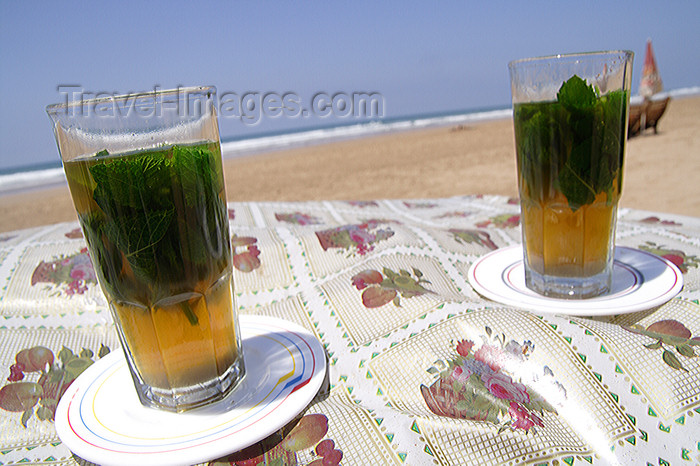 moroc447: Asilah / Arzila, Morocco - mint tea -Paradise beach - photo by Sandia - (c) Travel-Images.com - Stock Photography agency - Image Bank