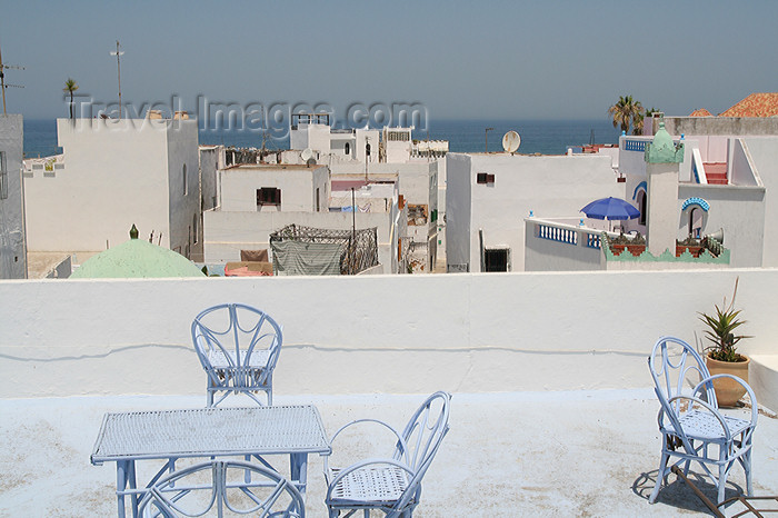 moroc456: Asilah / Arzila, Morocco - house terraces facing the sea - photo by Sandia - (c) Travel-Images.com - Stock Photography agency - Image Bank