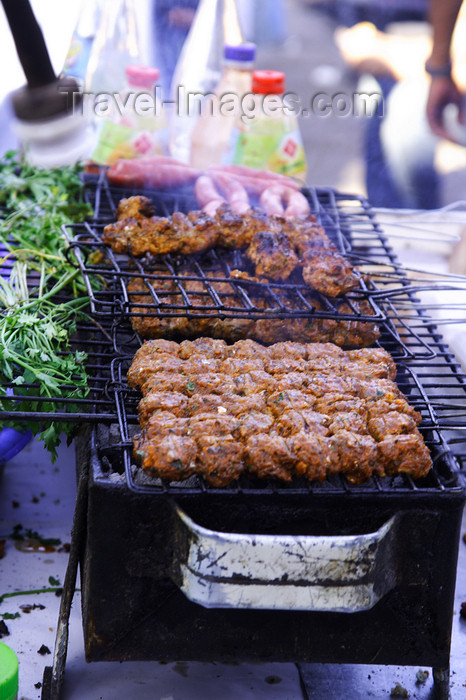 moroc462: Agadir, Morocco: market - selling BBQ meat - kebabs - photo by Sandia - (c) Travel-Images.com - Stock Photography agency - Image Bank
