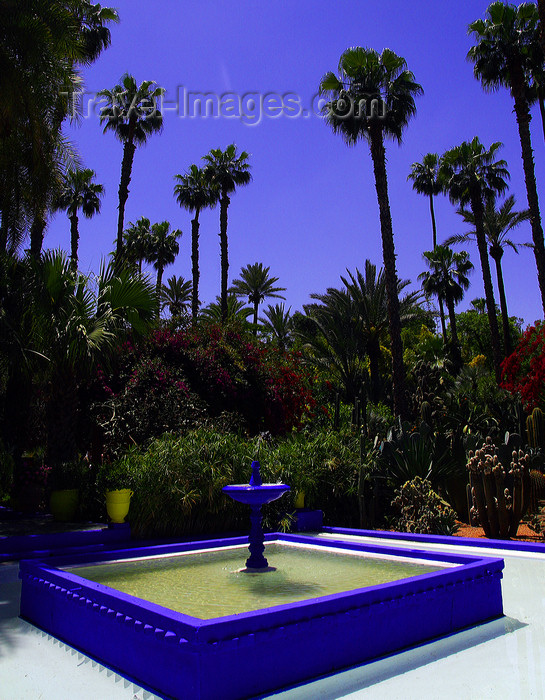 moroc509: Marrakesh - Morocco: Majorelle gardens / Jardin Bou Saf - fountain - photo by Sandia - (c) Travel-Images.com - Stock Photography agency - Image Bank