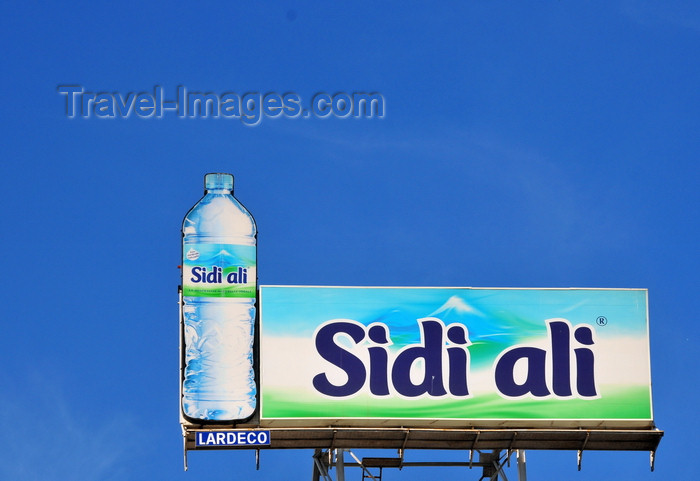 moroc535: Casablanca, Morocco: huge bilboard for 'Sidi ali' water atop a building on Place des Nation Unies - outdoor advertising - photo by M.Torres - (c) Travel-Images.com - Stock Photography agency - Image Bank