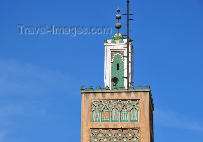 moroc536: Casablanca, Morocco: minaret of Al-Djemma Mosque - Medina, near Bab Marrakech - photo by M.Torres - (c) Travel-Images.com - Stock Photography agency - Image Bank