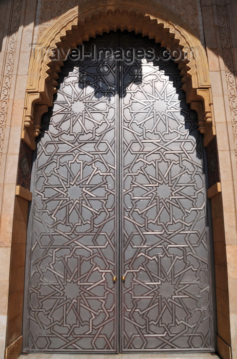 moroc569: Casablanca, Morocco: Hassan II mosque - one of many metal gates - photo by M.Torres - (c) Travel-Images.com - Stock Photography agency - Image Bank