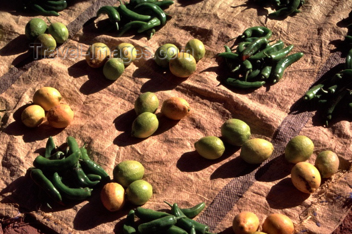 moroc76: Morocco / Maroc - Ouarzazate: lemons and chilies at the souk - photo by F.Rigaud - (c) Travel-Images.com - Stock Photography agency - Image Bank