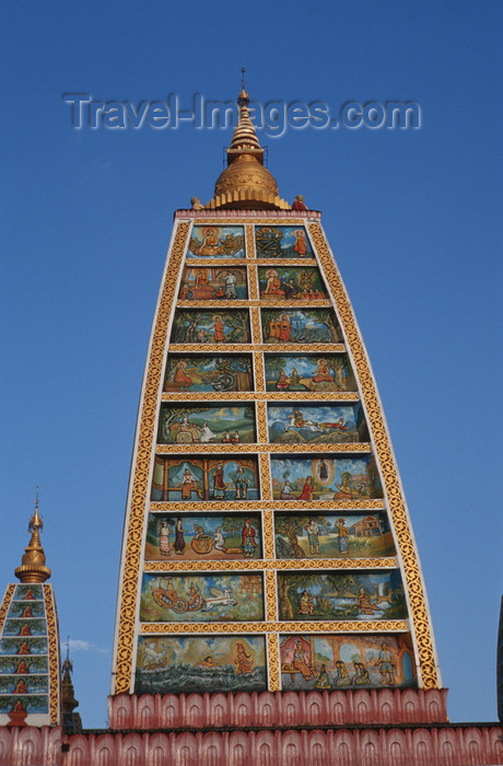 myanmar202: Myanmar - Yangon: Mahabodhi Paya built in the style of original pagoda in Bodhgaya, India - Shwedagon pagoda compound - photo by W.Allgöwer - Innerhalb des Tempelkomplexes der Shwedagon-Pagode steht die Nachbildung der indischen Mahabodi-Pagode. Sie ist m - (c) Travel-Images.com - Stock Photography agency - Image Bank