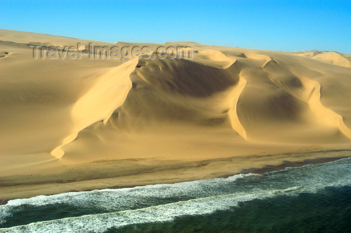 namibia109: Namibia: Aerial view of Skeleton Coast - beach - Ocean meets Sand dunes - photo by B.Cain - (c) Travel-Images.com - Stock Photography agency - Image Bank
