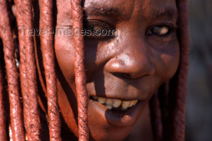 namibia147: Namibia: Himba Woman face close-up, Skeleton Coast, Kunene region - photo by B.Cain - (c) Travel-Images.com - Stock Photography agency - Image Bank