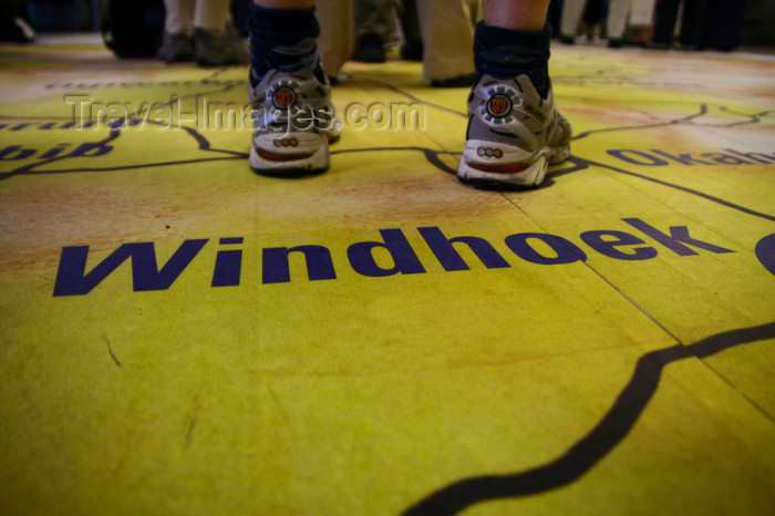 namibia4: Windhoek, Khomas Region, Namibia: standing on the map - photo by Sandia - (c) Travel-Images.com - Stock Photography agency - Image Bank