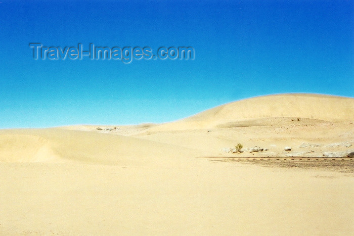 namibia6: Namibia - Swakopmund, Erongo region: railway track under the dunes - the desert advances - photo by J.Stroh - (c) Travel-Images.com - Stock Photography agency - Image Bank