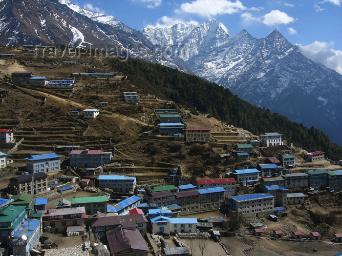 nepal11: Nepal - Namche Bazar / Nemche Bazaar - Khumbu region:  from above - Everest Base Camp Trek - photo by M.Samper - (c) Travel-Images.com - Stock Photography agency - Image Bank