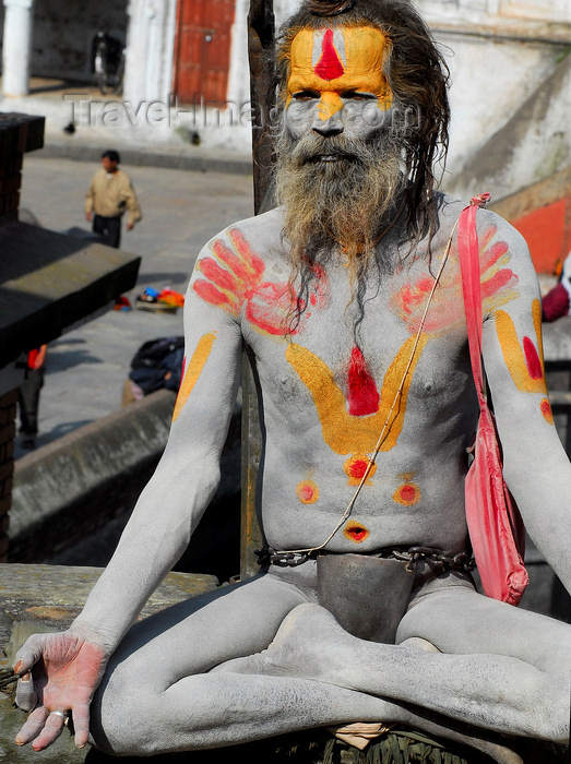 nepal145: Kathmandu, Nepal: sadhu in meditation at Pashupatinath temple - photo by E.Petitalot - (c) Travel-Images.com - Stock Photography agency - Image Bank