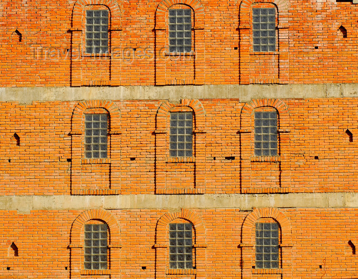 nepal150: Kathmandu, Nepal: brick façade - photo by E.Petitalot - (c) Travel-Images.com - Stock Photography agency - Image Bank