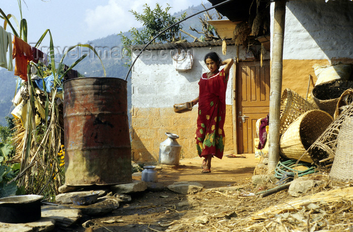nepal153: Nepal - Pokhara: rural woman in front of her house - photo by W.Allgöwer - (c) Travel-Images.com - Stock Photography agency - Image Bank