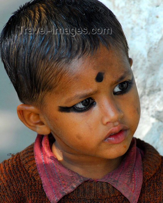nepal162: Pokhara, Nepal: boy with make up for a religious ceremony - photo by E.Petitalot - (c) Travel-Images.com - Stock Photography agency - Image Bank
