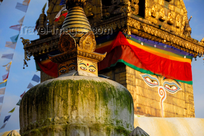 nepal210: Kathmandu valley, Nepal: stupas at the Swayambunath temple complex, founded by King Vrsadeva, 5th century AD - photo by J.Pemberton - (c) Travel-Images.com - Stock Photography agency - Image Bank