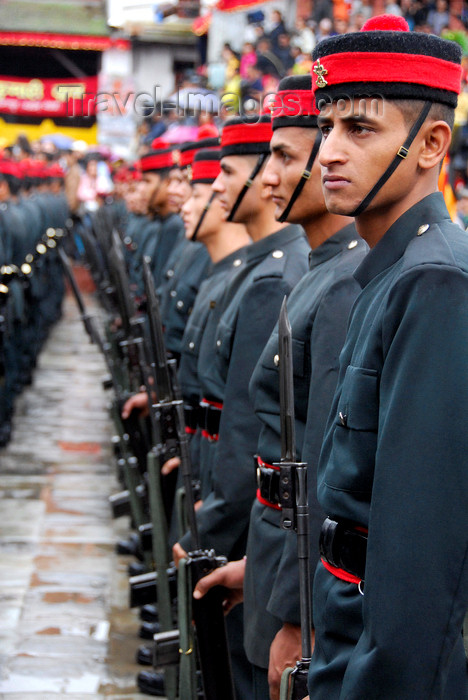 nepal219: Kathmandu, Nepal: soldiers on parade in Durbar square on a festival day - photo by J.Pemberton - (c) Travel-Images.com - Stock Photography agency - Image Bank