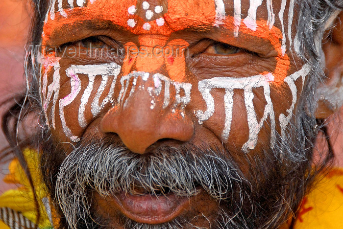 nepal233: Kathmandu, Nepal: Pashupatinath Temple - Sadhu's face close up - photo by J.Pemberton - (c) Travel-Images.com - Stock Photography agency - Image Bank