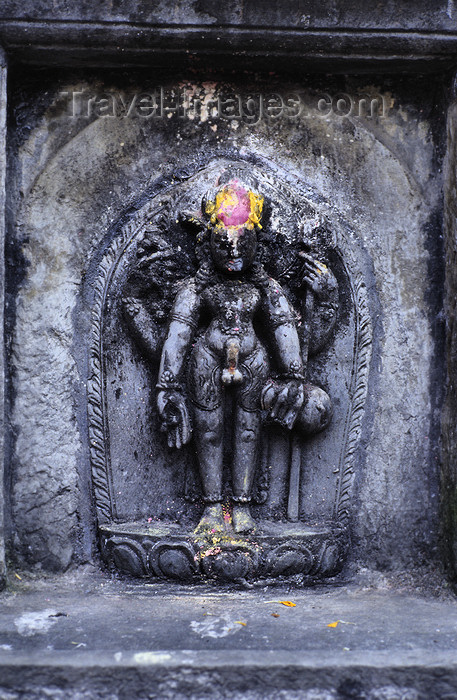 nepal243: Kathmandu, Nepal: stone sculpture of the Hindu god Shiva - he embodies the principle of destruction - part of the "Hindu Trinity" (Trimurti) with the three aspects of the divine as Brahma, the creator, and Vishnu, the custodian - photo by W.Allgöwer - (c) Travel-Images.com - Stock Photography agency - Image Bank