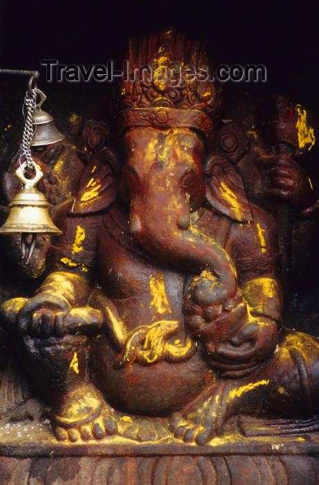 nepal248: Kirtipur, Kathmandu valley, Nepal: statue of Ganesha - Lord of Beginnings and of Obstacles, patron of arts and sciences, and the God of intellect and wisdom - photo by W.Allgöwer - (c) Travel-Images.com - Stock Photography agency - Image Bank
