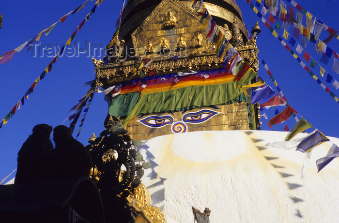 nepal292: Kathmandu valley, Nepal: Swayambhunath stupa - the temple plays an important role for the Vajrayana Buddhists from northern Nepal and Tibet, and especially the Newari Buddhists of Kathmandu valley - photo by W.Allgöwer - (c) Travel-Images.com - Stock Photography agency - Image Bank